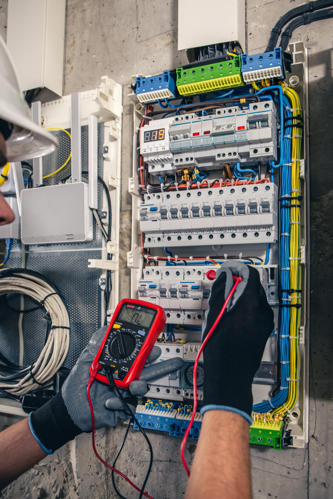 Electrical panel installation by Excel Electric Co. in an industrial setup